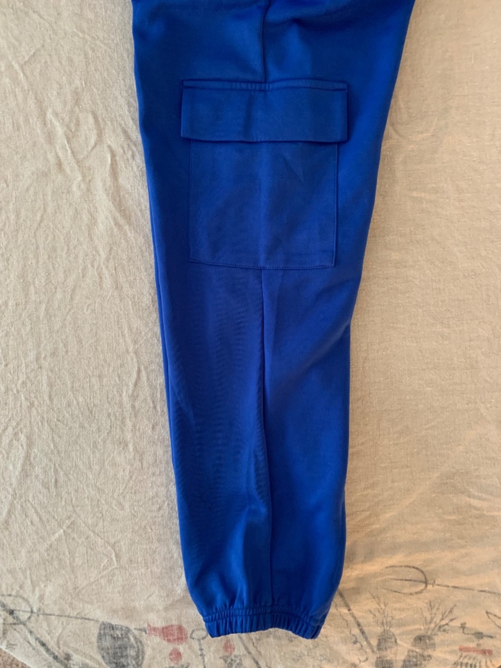 Royal Blue Utility Cargo Jumpsuit Women's M Stretch Knit Short Sleeve M - Picture 6 of 9